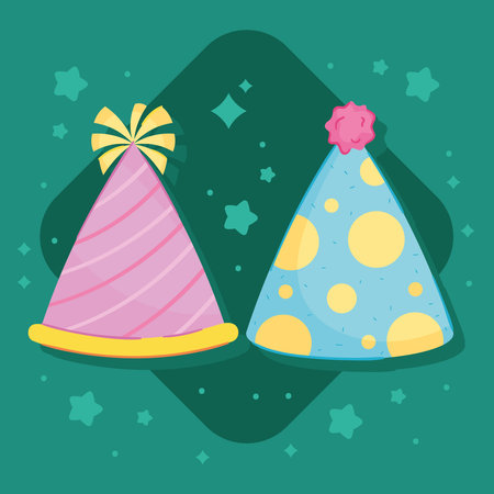 two party hats accessoriesのイラスト素材
