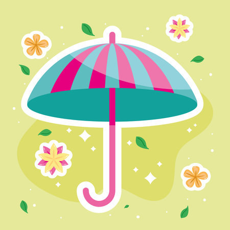 green umbrella accessoryのイラスト素材