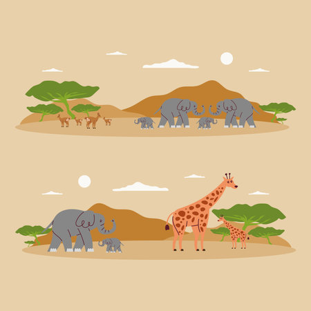 african animals wildのイラスト素材