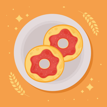 delicious sweet donuts pastryのイラスト素材