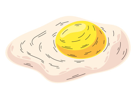 egg fried breakfast foodのイラスト素材