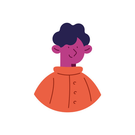 afro man profileのイラスト素材