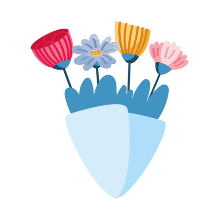 flowers bouquet romantic presentのイラスト素材