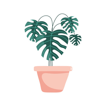 houseplant in pink potのイラスト素材