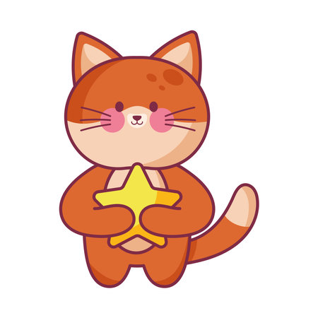 Cute fox with starのイラスト素材