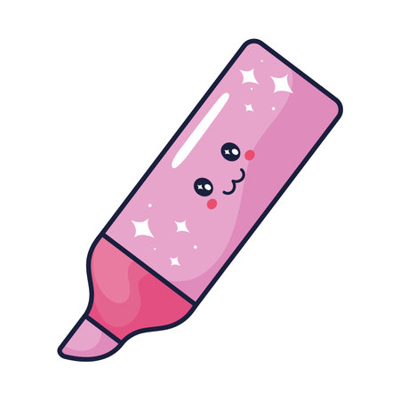 Fun cartoon highlighter kawaiiのイラスト素材