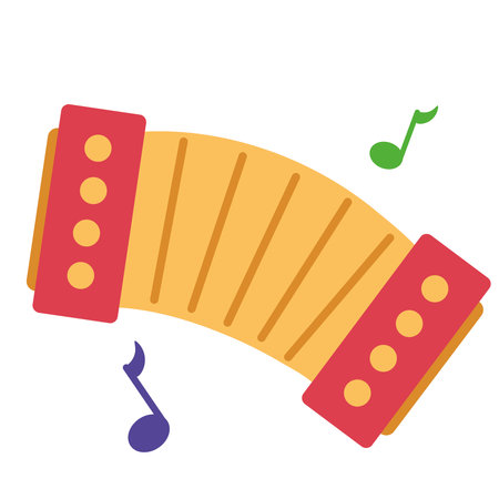 Musical note accordionのイラスト素材