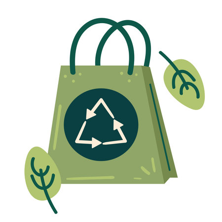 Recycling symbol green ecology bagのイラスト素材