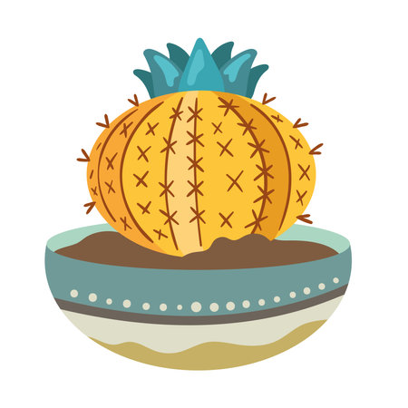 cactus houseplant in a potのイラスト素材