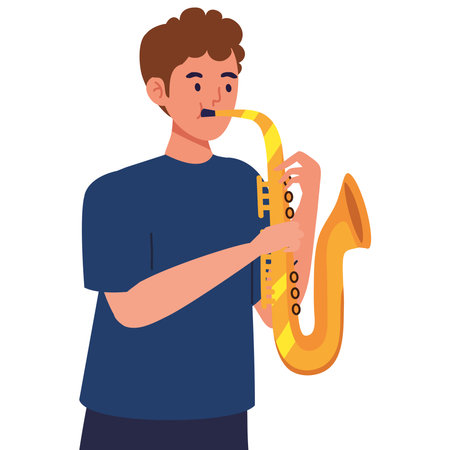musician with saxophoneのイラスト素材
