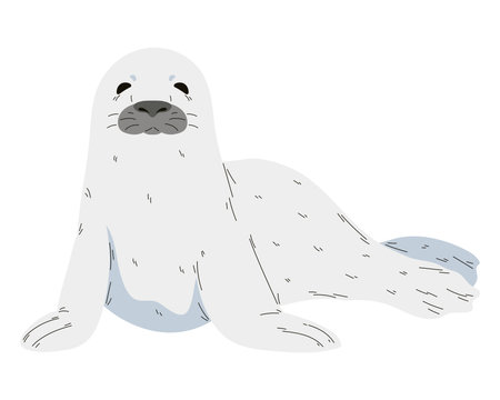 Smiling seal mascot sitsのイラスト素材