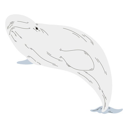 Cute whale silhouette swimmingのイラスト素材