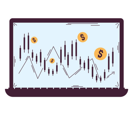 chart growth and investment dataのイラスト素材