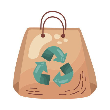 Recycling symbol on bagのイラスト素材