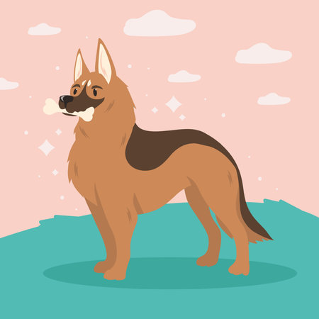 german shepherd dogのイラスト素材