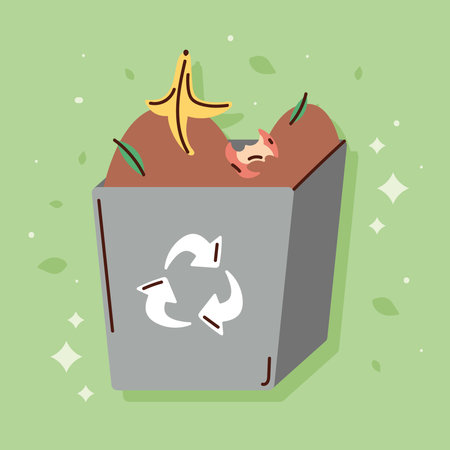 pot with organic garbageのイラスト素材