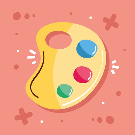 pallette paint school supplyのイラスト素材