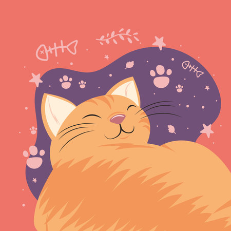 cute yellow cat with pawsのイラスト素材