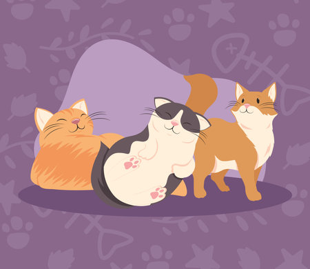 three little cats mascotsのイラスト素材