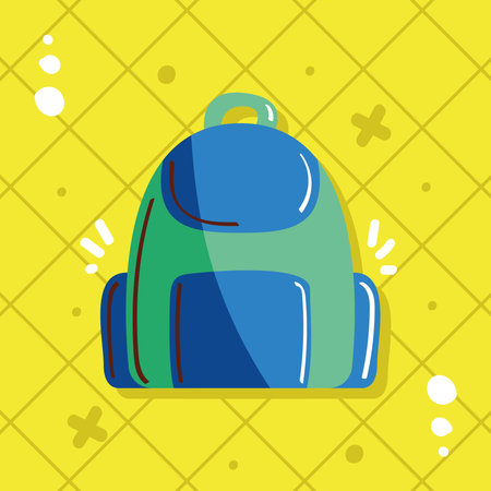 blue school bag equipmentのイラスト素材