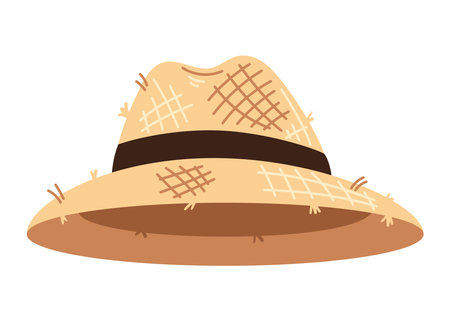 cartoon icon of a straw hatのイラスト素材