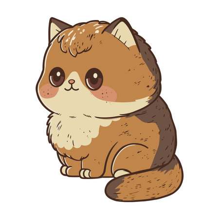 Playful yellow kitten sittingのイラスト素材
