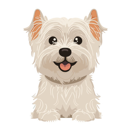 Cheerful puppy sitting in frontのイラスト素材