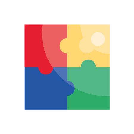 four puzzle game piecesのイラスト素材