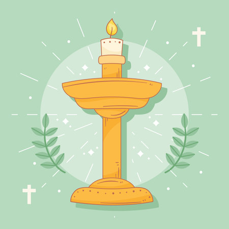 Golden candle symbolizes spiritualityのイラスト素材