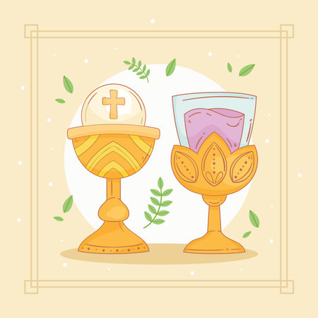 Christianity symbolized in golden decorationのイラスト素材