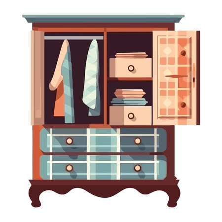 Modern domestic closet furnitureのイラスト素材