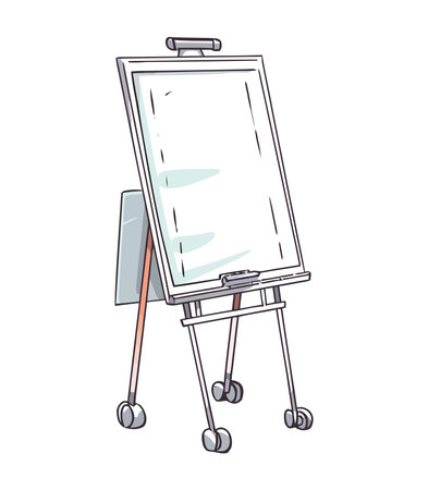 blank whiteboard and easelのイラスト素材