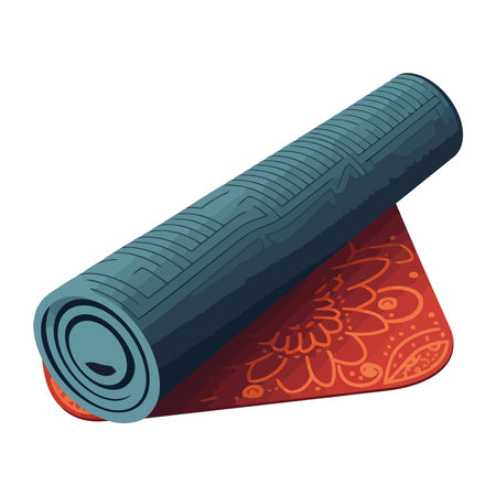 Modern carpet yoga on white backgroundのイラスト素材