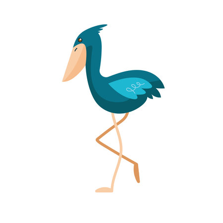 Cartoon bird with blue feathersのイラスト素材