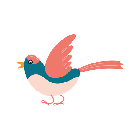 Flying songbird designのイラスト素材