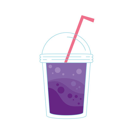 Refreshing summer cocktail in plastic glassのイラスト素材