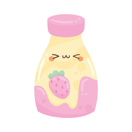 Fruit kawaii drink bottleのイラスト素材