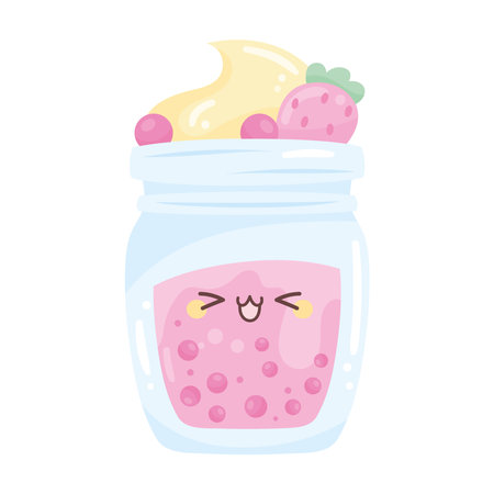 Fruit kawaii drink glassのイラスト素材