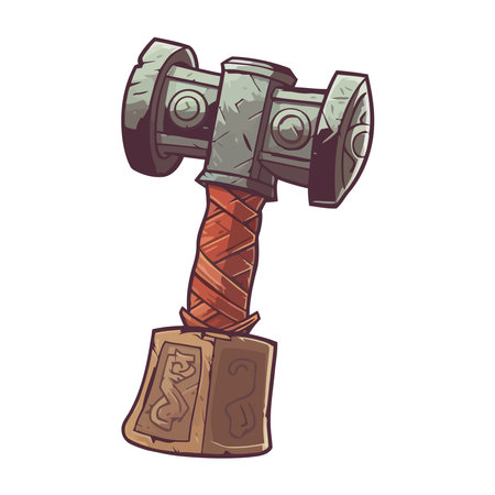 Ancient metal hammer, symbol of strengthのイラスト素材