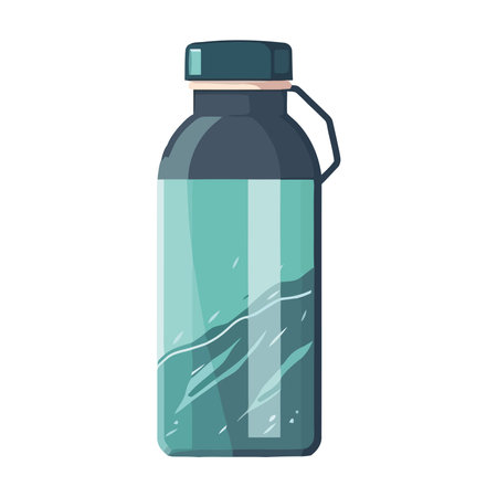 Transparent bottle with blue capのイラスト素材
