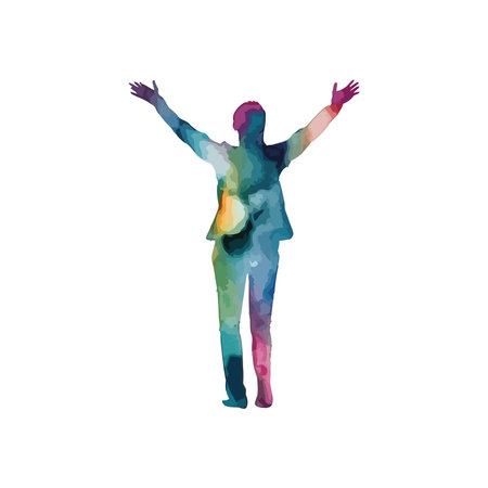 One person celebrates successのイラスト素材