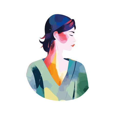 Smiling businesswoman in fashionable dressのイラスト素材