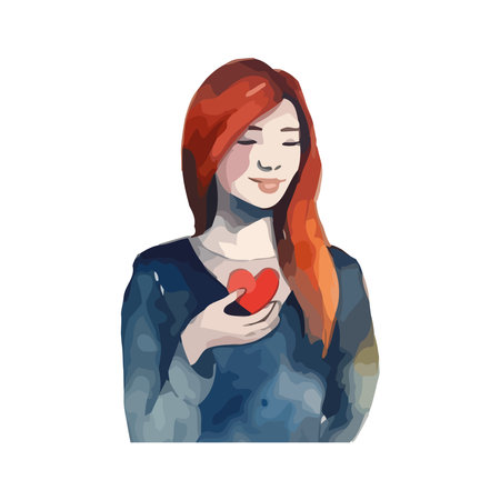 woman holding a heartのイラスト素材