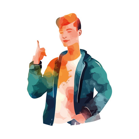 colored boy designのイラスト素材