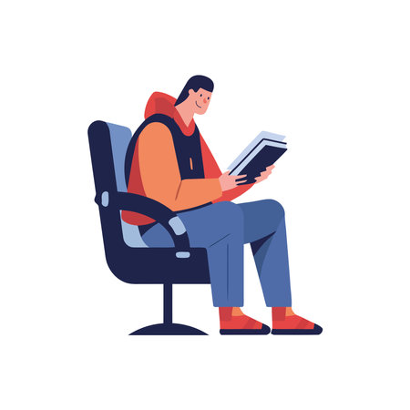 One businessman reading in a comfortable armchairのイラスト素材