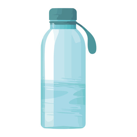 Transparent plastic bottle with blue liquidのイラスト素材