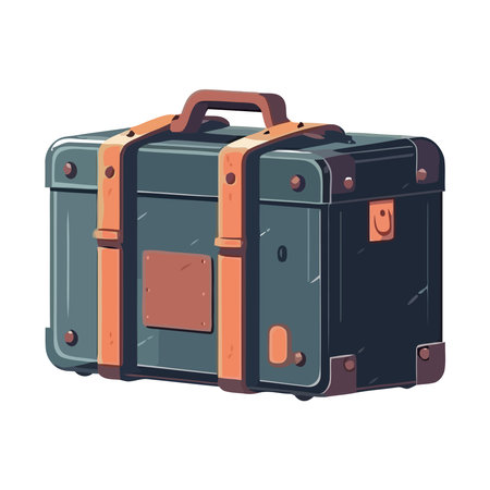 Travel with leather suitcaseのイラスト素材