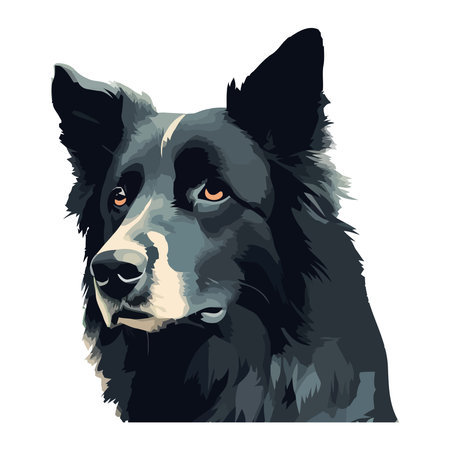 Loyal German Shepherdのイラスト素材