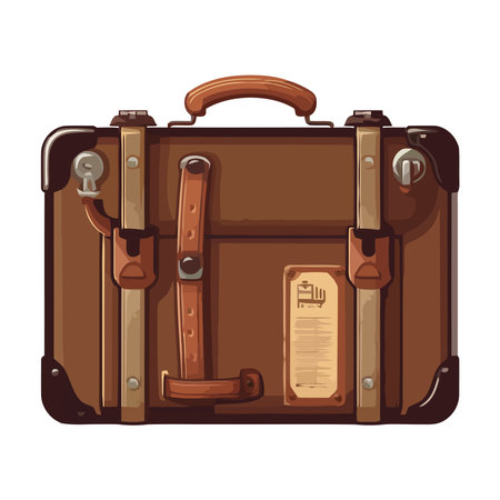 Travel with style, leather suitcase adventure awaitsのイラスト素材