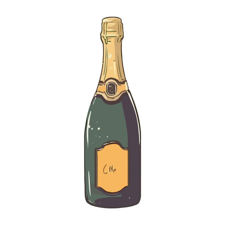 champagne bottle designのイラスト素材
